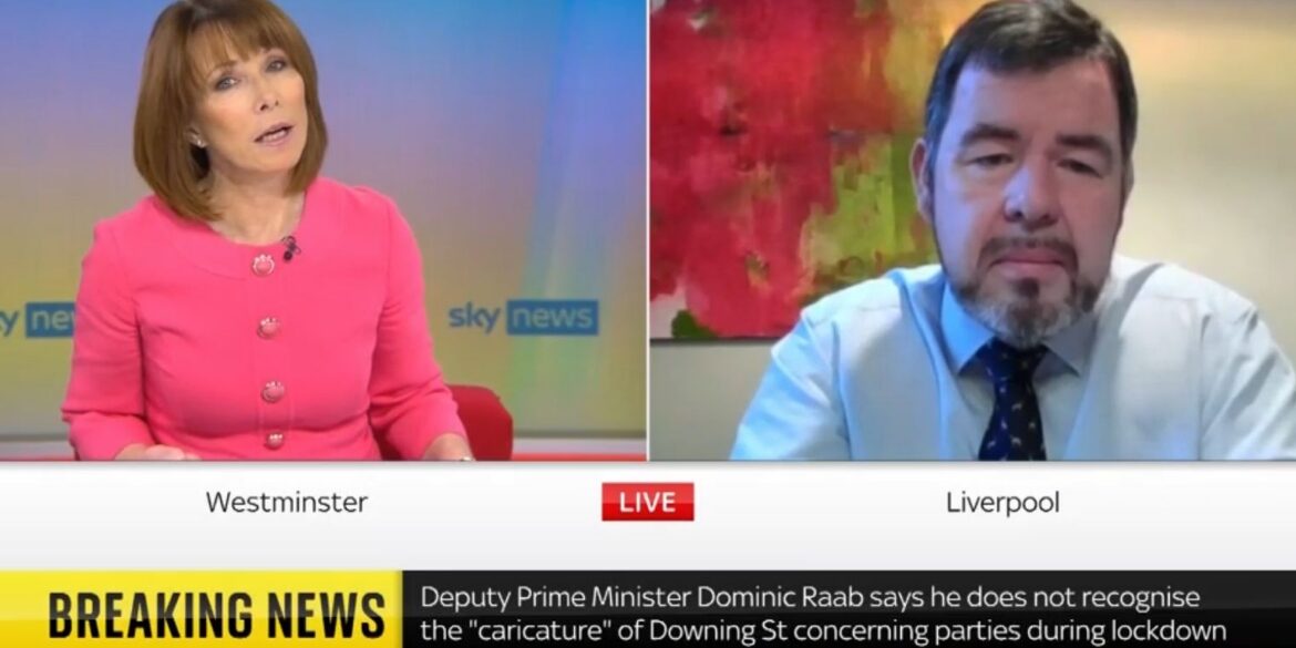 Sky News screenshot copy caring for bereaved people during COVID
